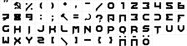 Edistys Regular Character Map