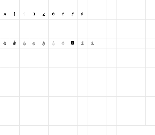 Aljazeera Logos Regular Character Map