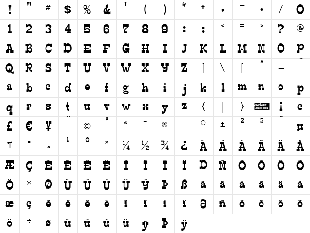 Edmunds Regular Character Map