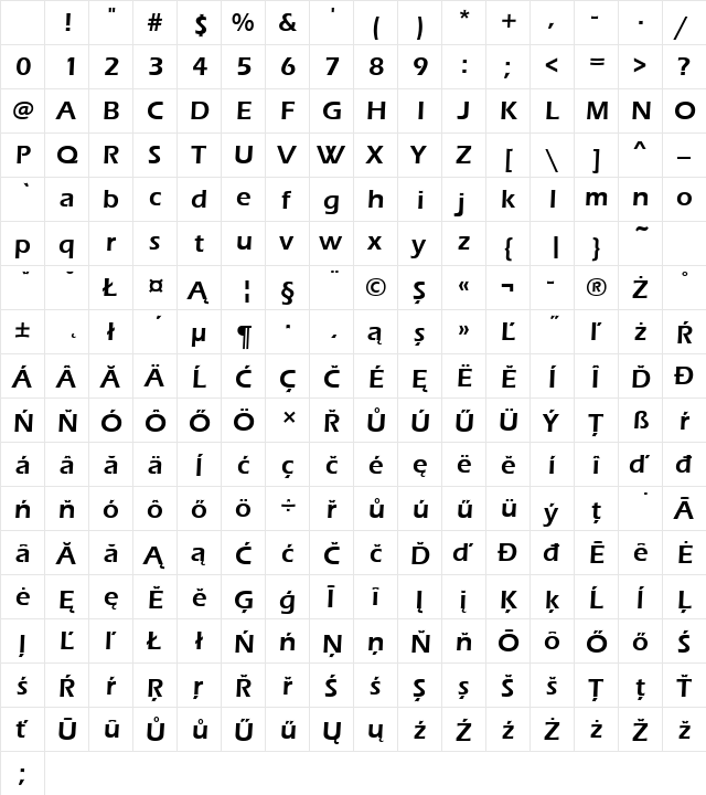 ErasItcTEEDem Regular Character Map ErasItcTEEDem Regular Character Map