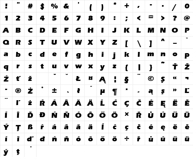 ErasItcTEEUlt Regular Character Map