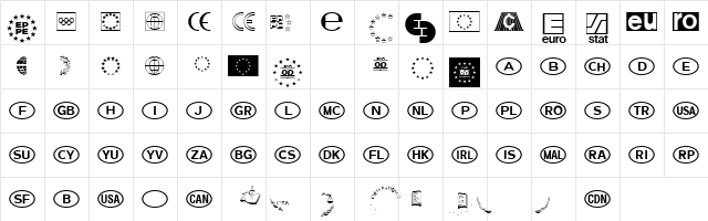 EEC LH Pi Regular Character Map
