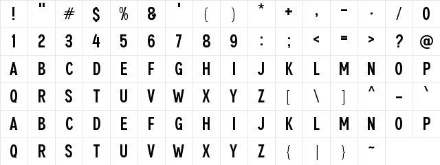 e Enougha Regular Character Map