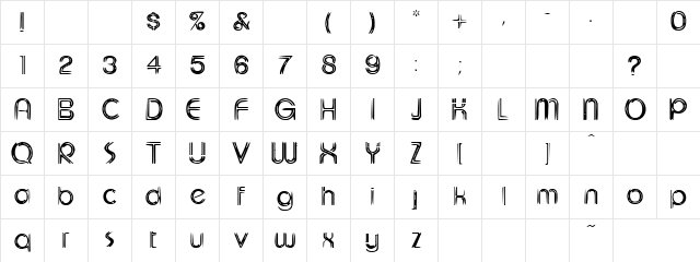 Eeviac Regular Character Map Eeviac Regular Character Map