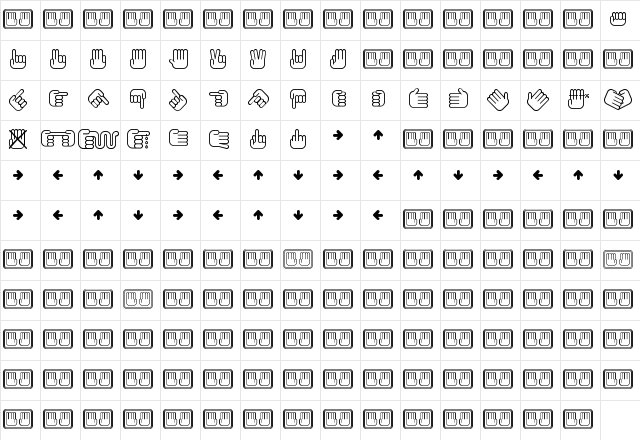 All My Hands Regular Character Map