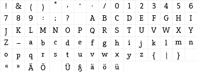 Efja Regular Character Map