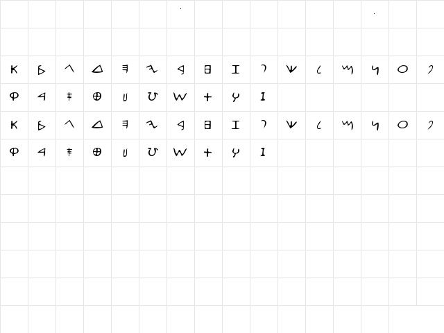 efontalution_part1 Regular Character Map