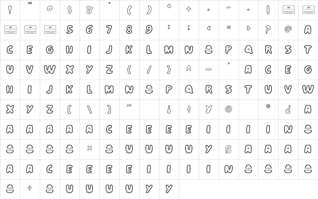 Eggnog Regular Character Map