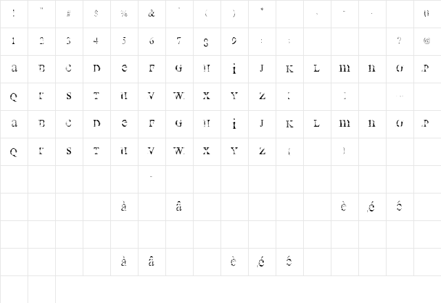 all used up Regular Character Map