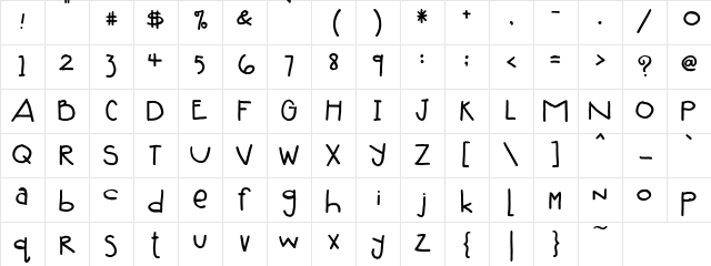 EK Lollipops Regular Character Map