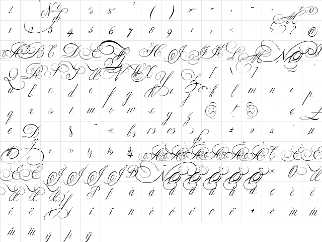 Ekaterina Velikaya One Regular Character Map