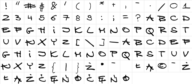 Ekoclean Regular Character Map