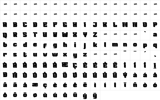 EKUHOT Regular Character Map