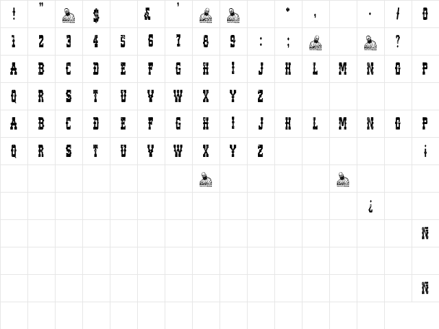 El Bandolero Regular Character Map