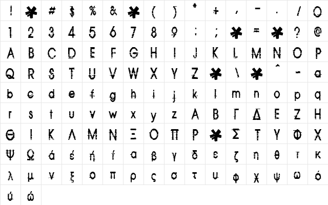814yzx Regular Character Map 814yzx Regular Character Map