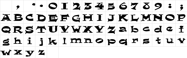 LoungerExtended Regular Character Map