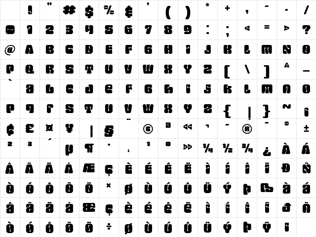 Lova Power Regular Character Map Lova Power Regular Character Map