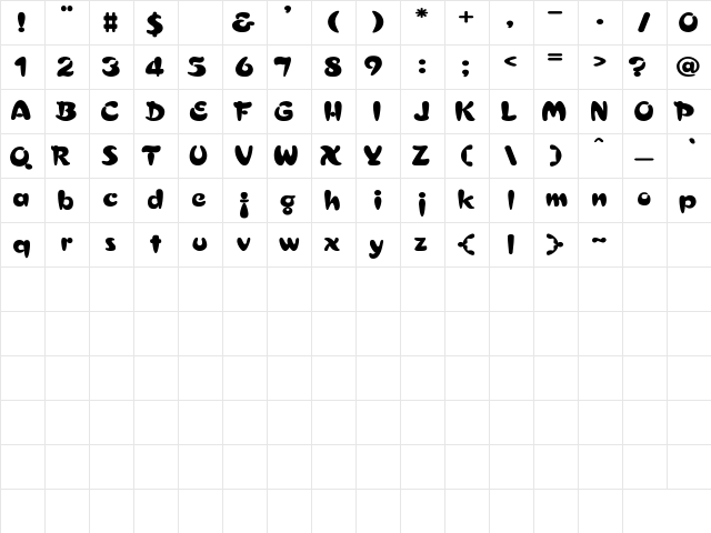 Electrik Wd Regular Character Map Electrik Wd Regular Character Map