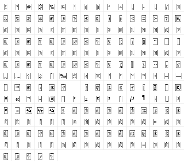 a_SimplerCmOtl Bold Character Map a_SimplerCmOtl Bold Character Map