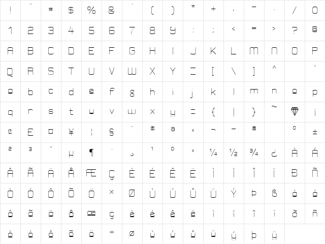 Elgethy Est Upper Regular Character Map