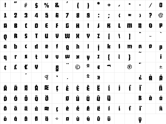 AllisonBeckerRandom Bold Character Map