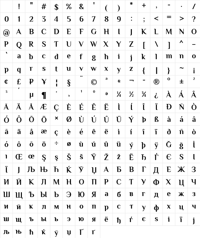 El Messiri Bold Character Map