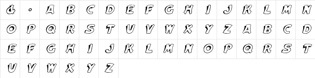 Elwood Italic Italic Character Map