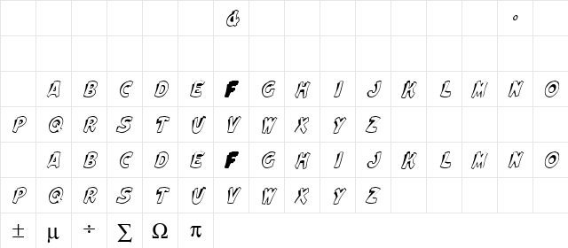 Elwood Italic Character Map Elwood Italic Character Map