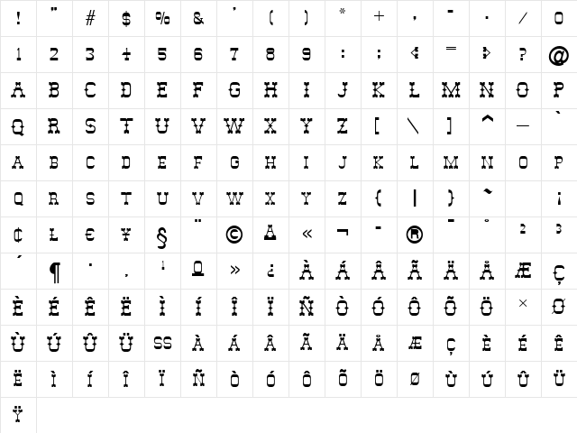 EmelyBecker Regular Character Map