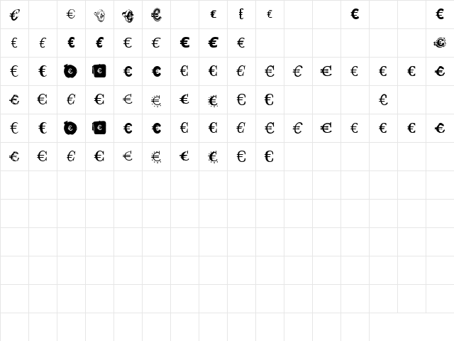 EmigreEuro Medium Character Map