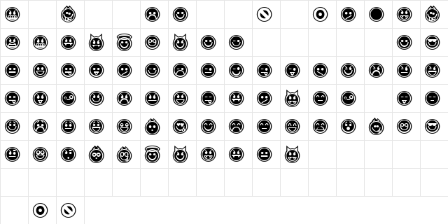 Emoticons Outline Regular Character Map Emoticons Outline Regular Character Map