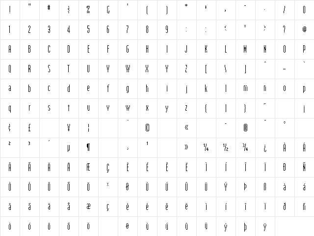 EmperorFifteen Regular Character Map