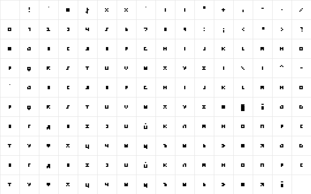 emp_pix Regular Character Map emp_pix Regular Character Map