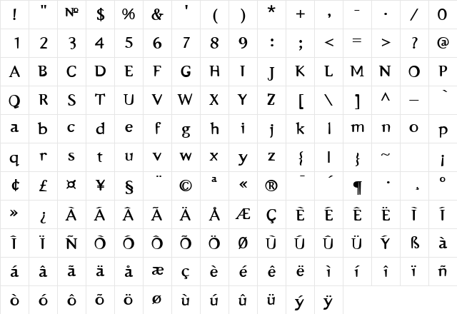 Emulate Bold Character Map
