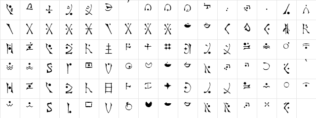 En'Dankai Italic Character Map