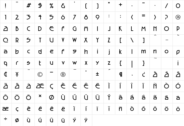 EncounterRegular Regular Character Map EncounterRegular Regular Character Map