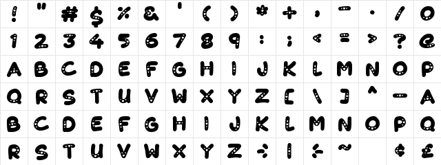 Lovelings Regular Character Map