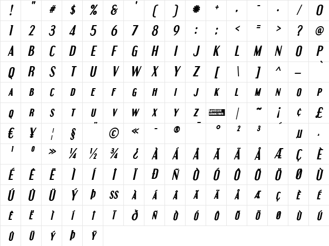 Engebrechtre Bold Italic Character Map Engebrechtre Bold Italic Character Map