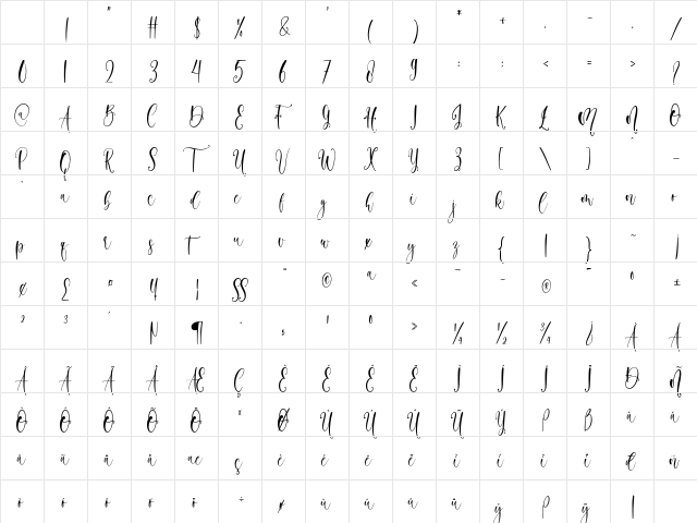 lovelymother Regular Character Map lovelymother Regular Character Map