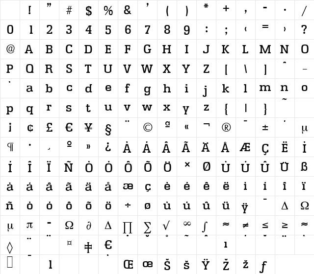 EnschedeSerial-Medium Regular Character Map EnschedeSerial-Medium Regular Character Map
