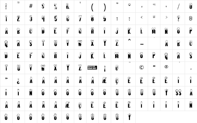 Almonte Snow Regular Character Map