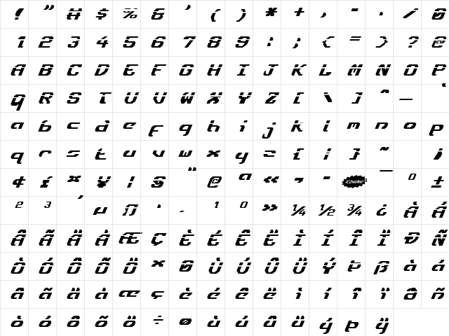 Ensign Flandry Laser Italic Laser Italic Character Map Ensign Flandry Laser Italic Laser Italic Character Map