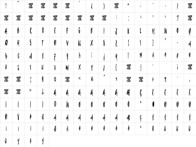 Ephemeral Nightmares Regular Character Map