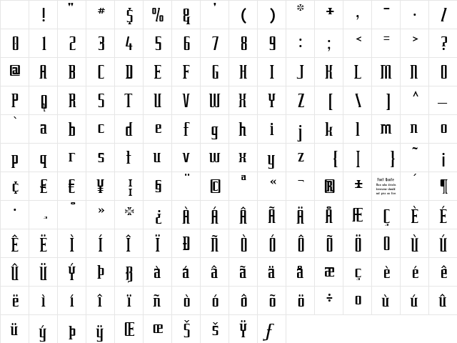 Equine Regular Character Map Equine Regular Character Map