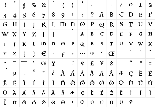 EquipeMedium Regular Character Map EquipeMedium Regular Character Map