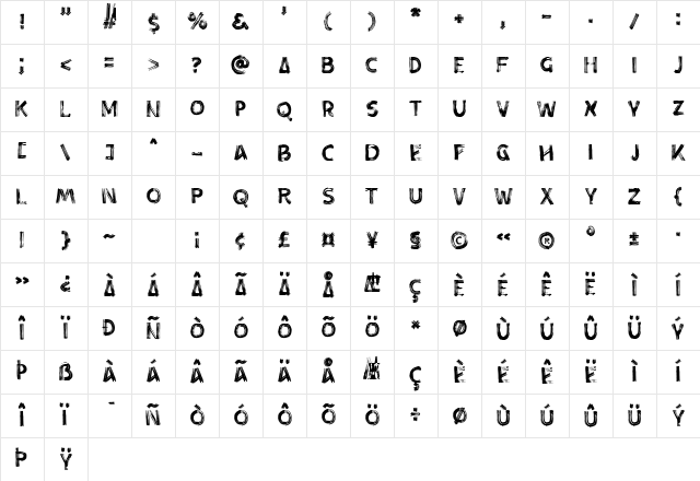 Aloha Brush - Demo Version Regular Character Map