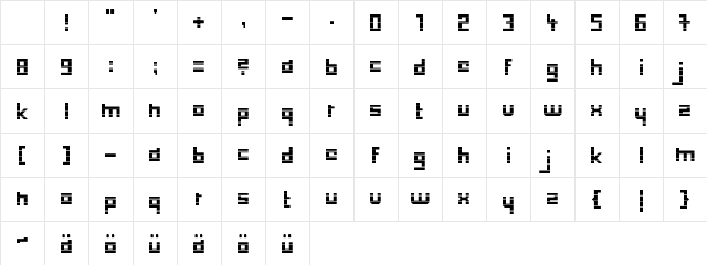 low-down-cut Regular Character Map low-down-cut Regular Character Map