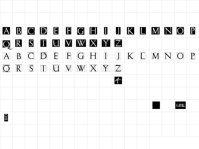 ErikGCapsSkInvers Regular Character Map ErikGCapsSkInvers Regular Character Map