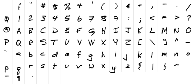 Ernest Regular Character Map