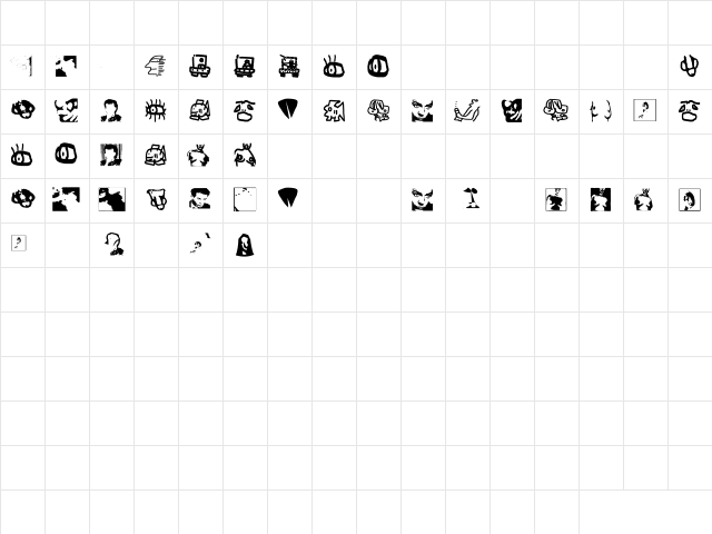 NewWGL4Font Regular Character Map
